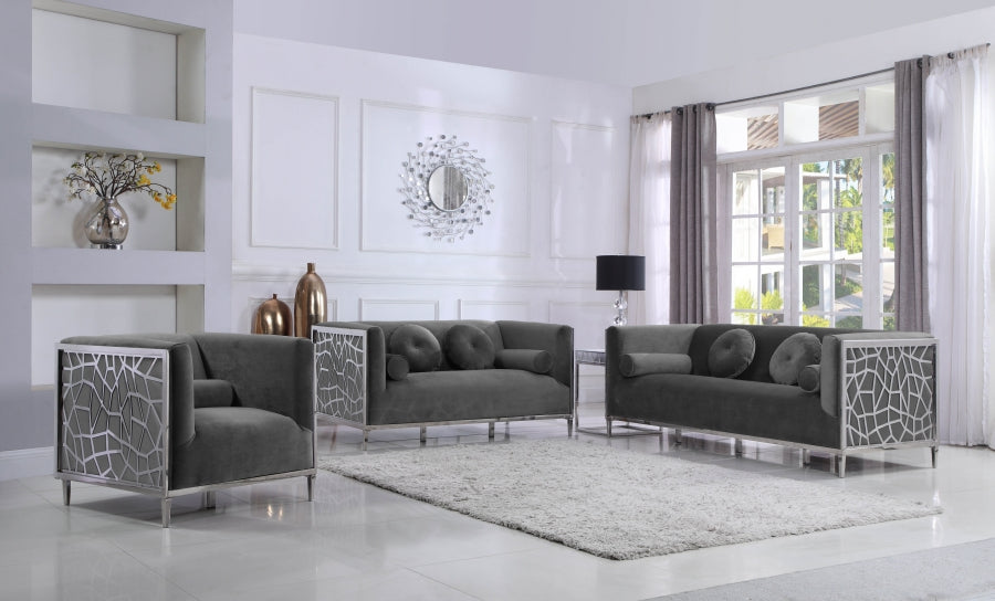 Opal Velvet Loveseat SKU: 672Black-L