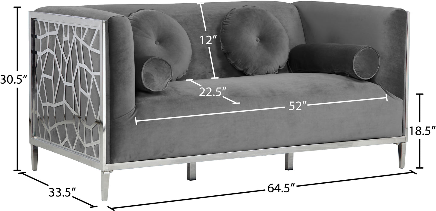 Opal Velvet Loveseat SKU: 672Black-L