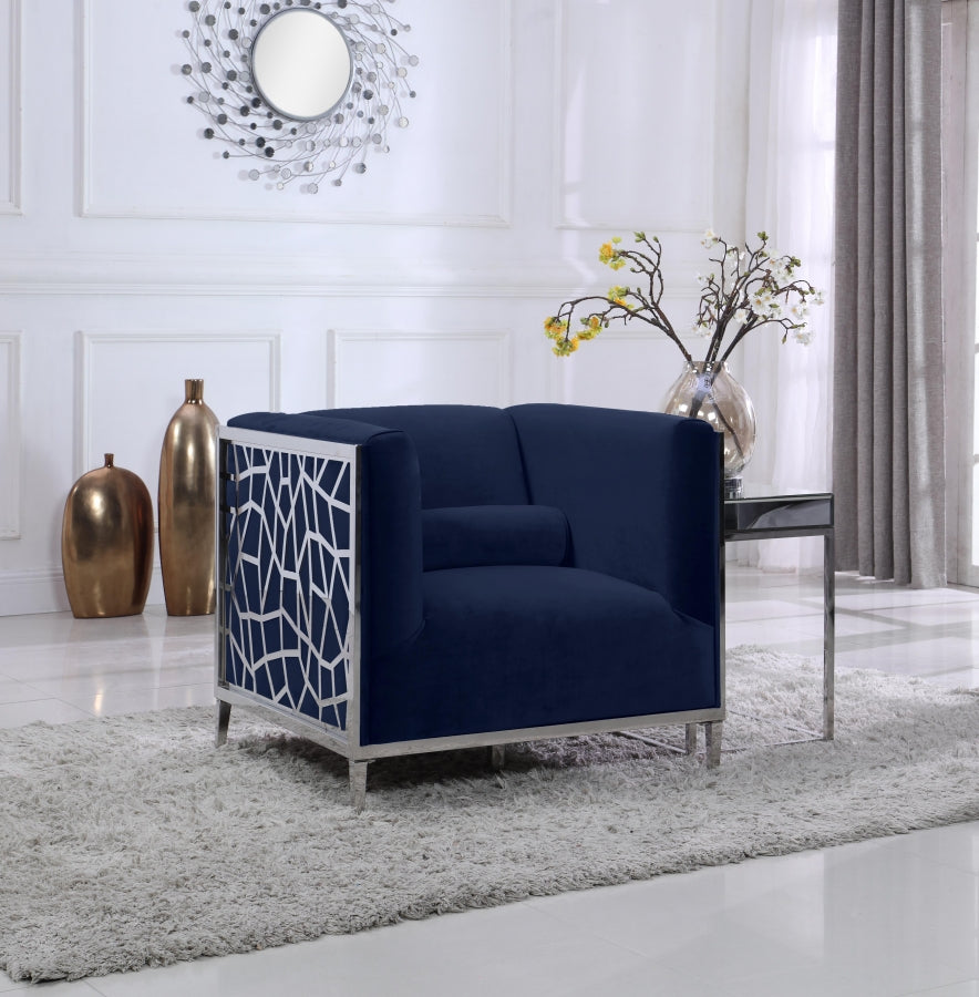 Opal Velvet Chair SKU: 672Navy-C