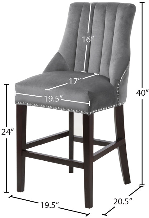 Oxford Velvet Counter Stool SKU: 722Grey-C