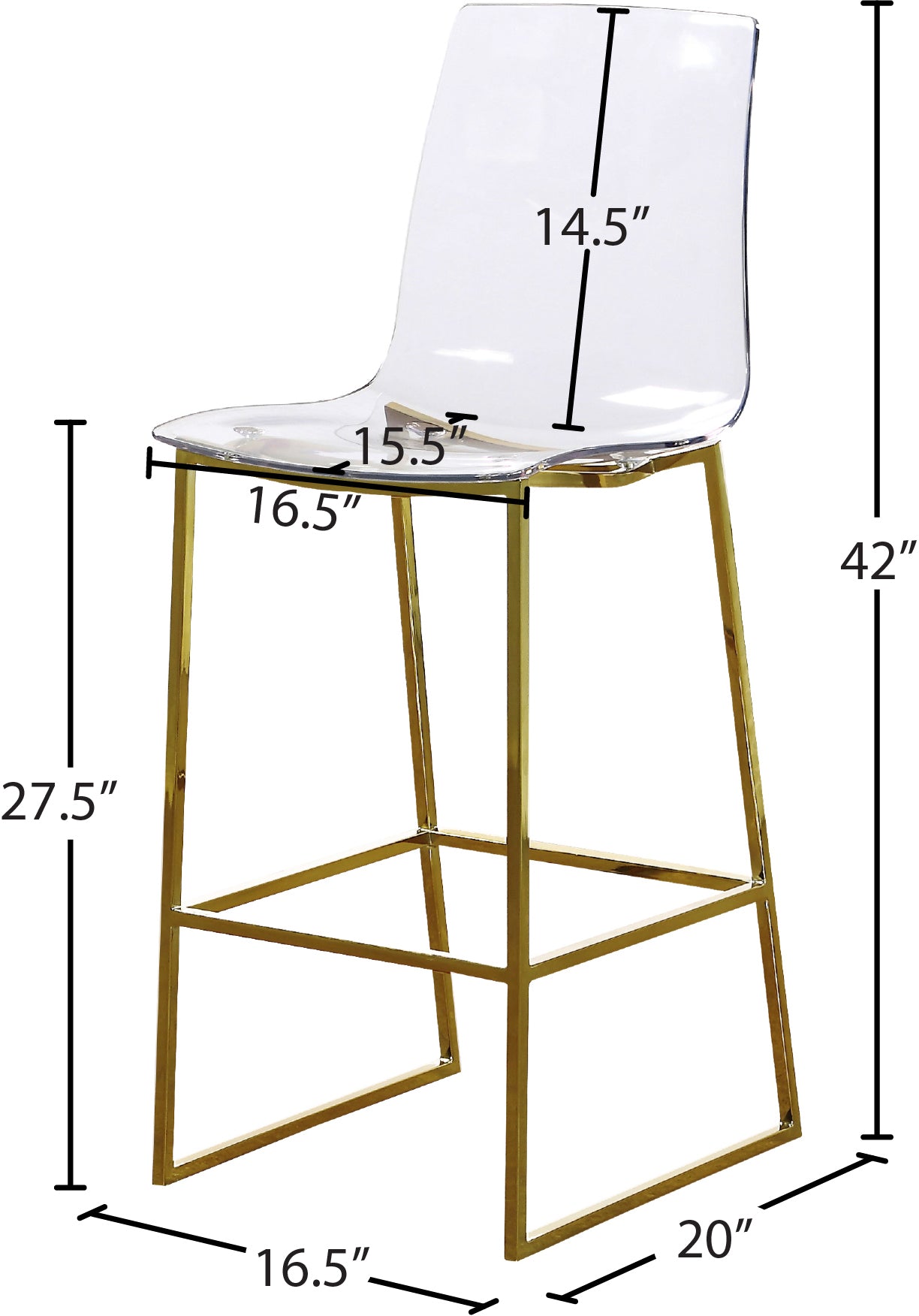 Lumen Gold Counter Stool SKU: 719