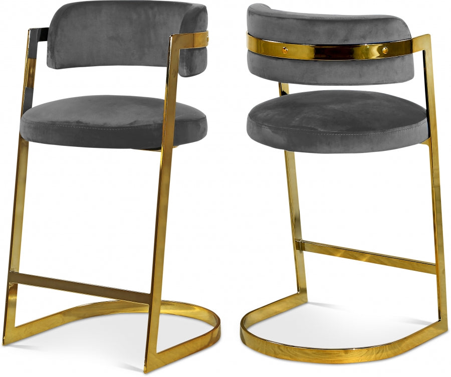 Stephanie Velvet Counter Stool SKU: 796Pink-C