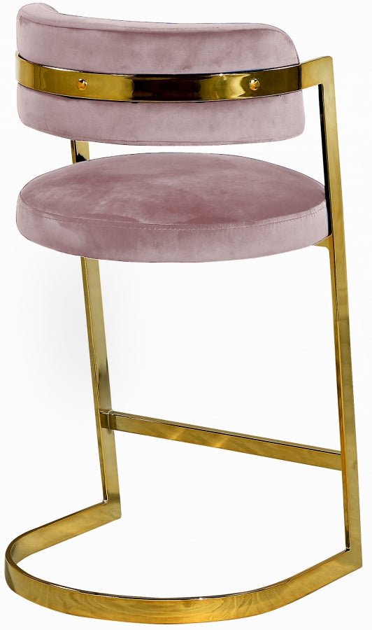 Stephanie Velvet Counter Stool SKU: 796Pink-C