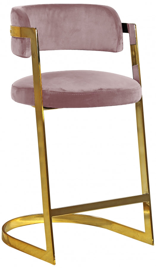 Stephanie Velvet Counter Stool SKU: 796Pink-C