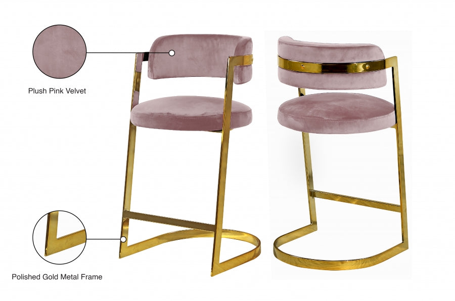 Stephanie Velvet Counter Stool SKU: 796Pink-C