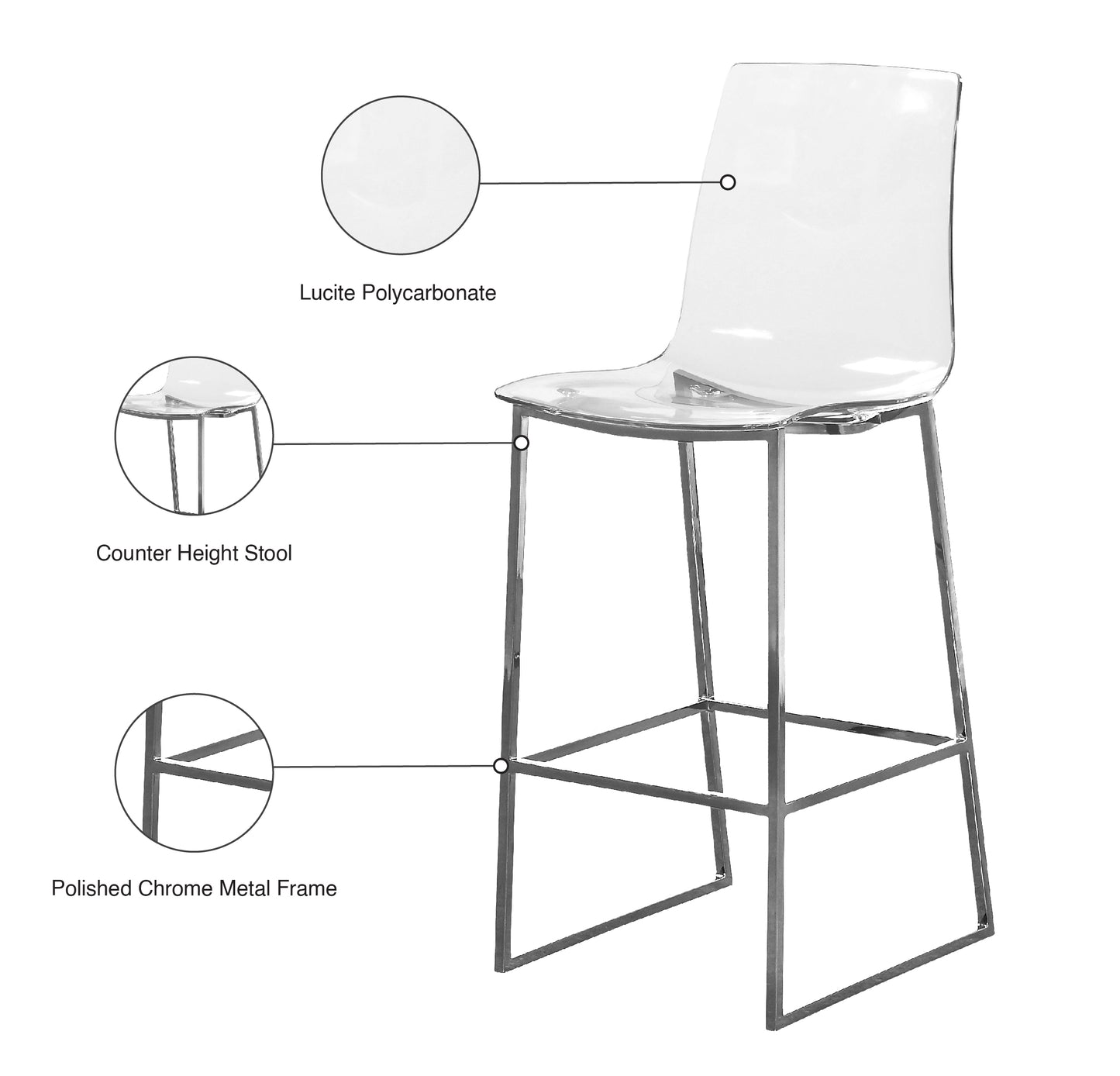 Lumen Chrome Counter Stool SKU: 720