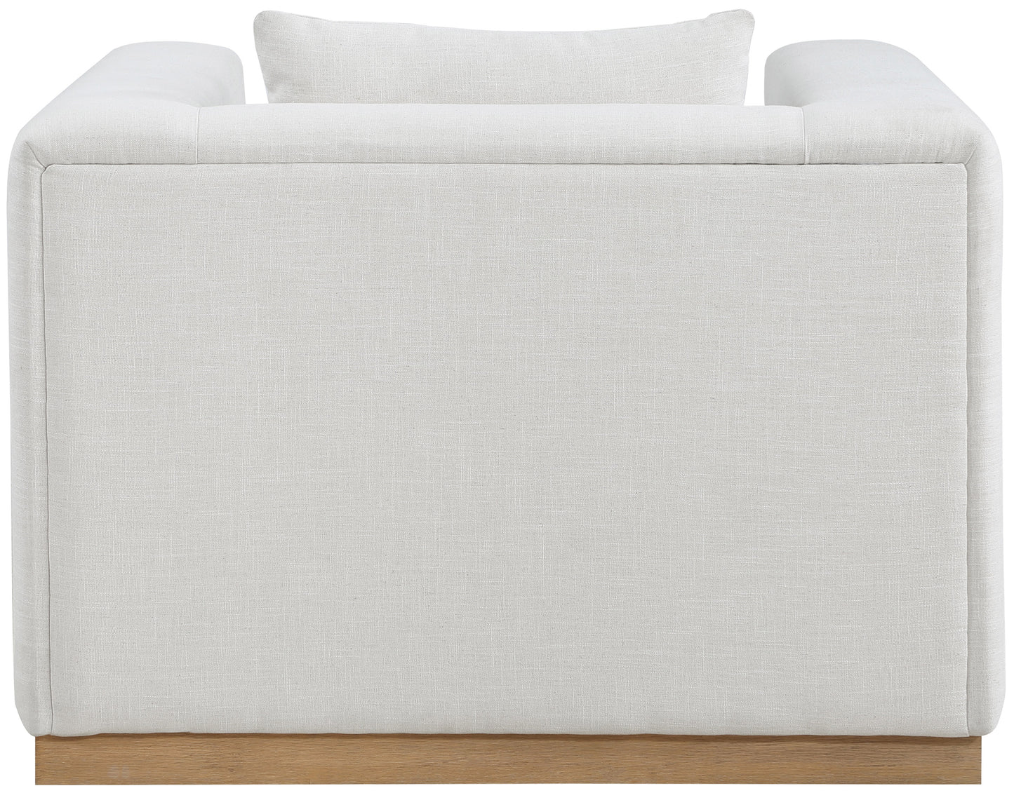 Alfie Linen Textured Fabic Living Room Chair SKU: 642Cream-C