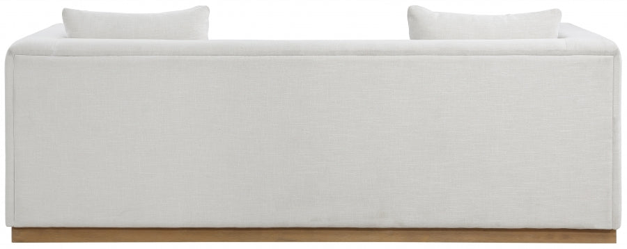 Alfie Linen Textured Fabic Sofa SKU: 642Cream-S