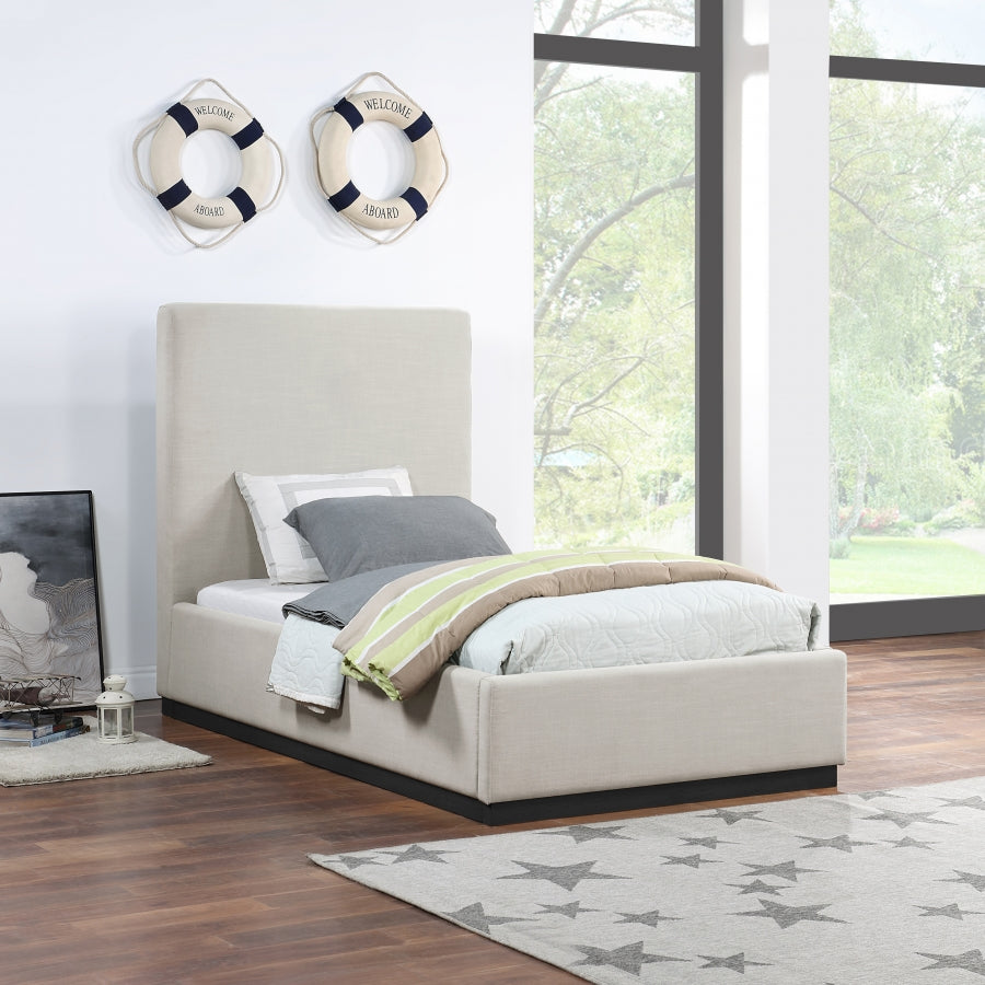 Alfie Linen Textured Fabric Bed SKU: AlfieGrey-T