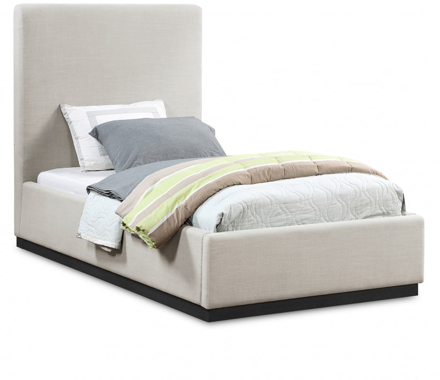Alfie Linen Textured Fabric Bed SKU: AlfieGrey-T