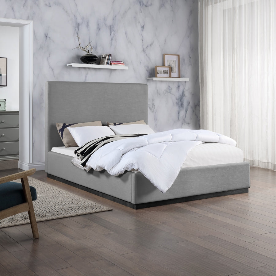Alfie Linen Textured Fabric Bed SKU: AlfieGrey-T