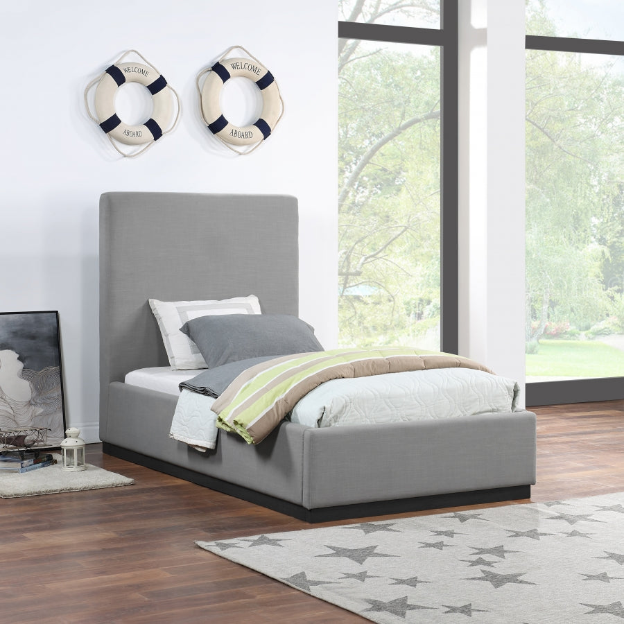Alfie Linen Textured Fabric Bed SKU: AlfieGrey-T