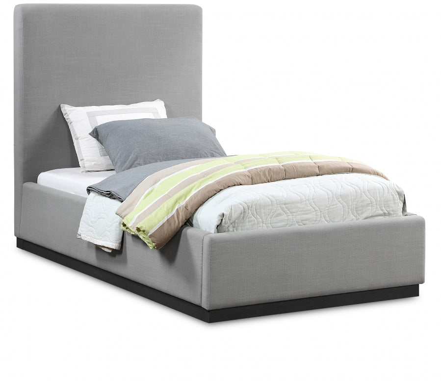 Alfie Linen Textured Fabric Bed SKU: AlfieGrey-T