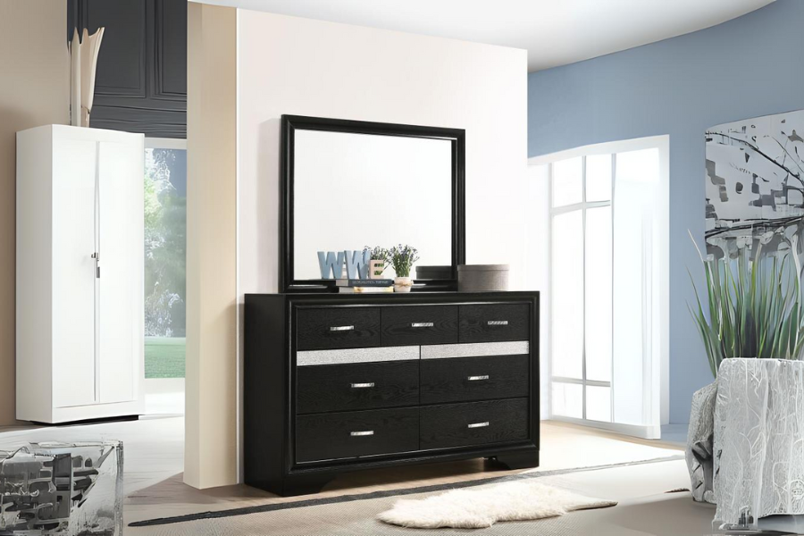 7 drawer black dresser for bedroom Benjara 18 in. Black 7-Drawer Wooden Dresser with Round Bun Legs BM188576