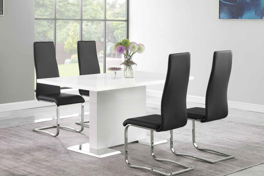 Anges 5-piece Dining Table Set White High Gloss and Grey 102310-S5G