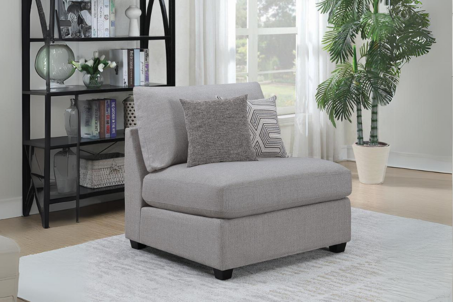 Silla tapizada sin brazos Cambria gris 551511