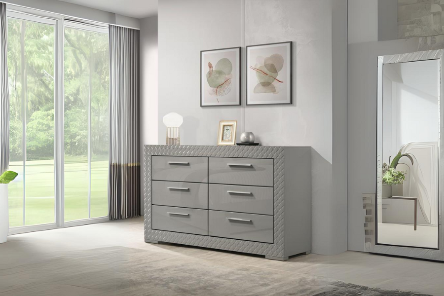 grey gloss dresser Cube High Gloss Light And Dark Zebra Gray Dresser And Mirror