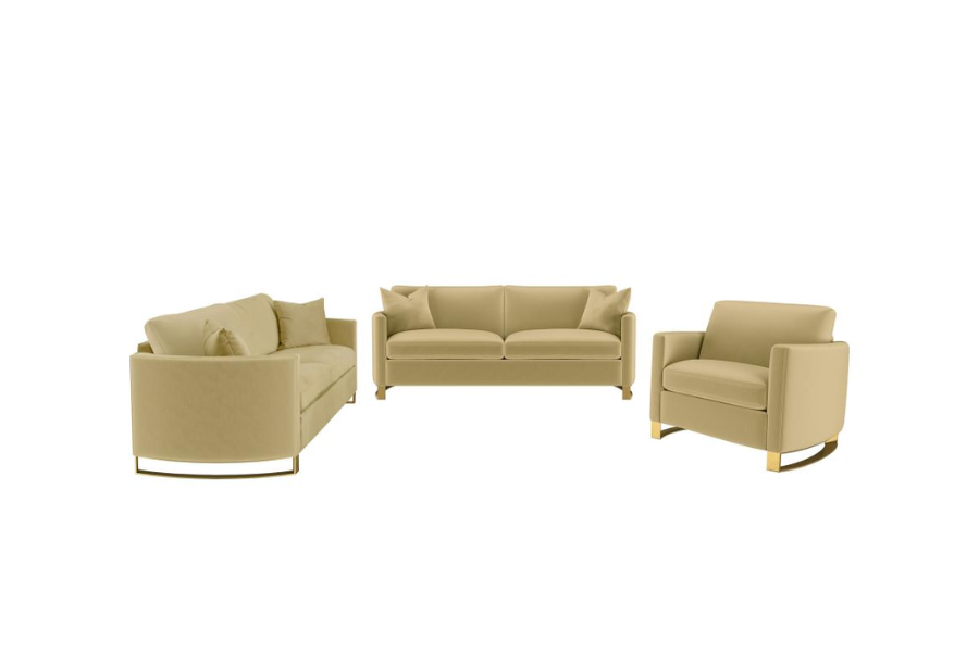 Corliss 3-piece Velvet Upholstered Sofa Set Camel 508824-S3 Comming Soon
