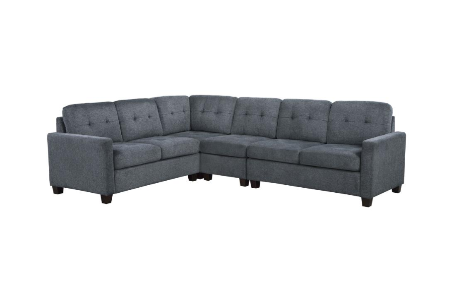 Georgina - Seccional modular tapizado de 4 piezas en gris acero 551701-SET