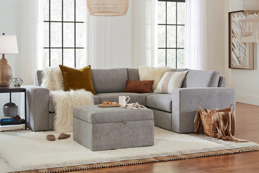Flexsteel Modular Sectional with Storage Ottoman