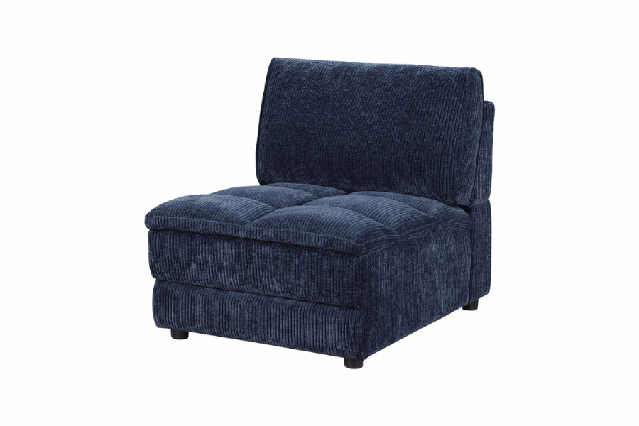 Atlantic Corduroy Upholstered Armless Chair Blue 551821