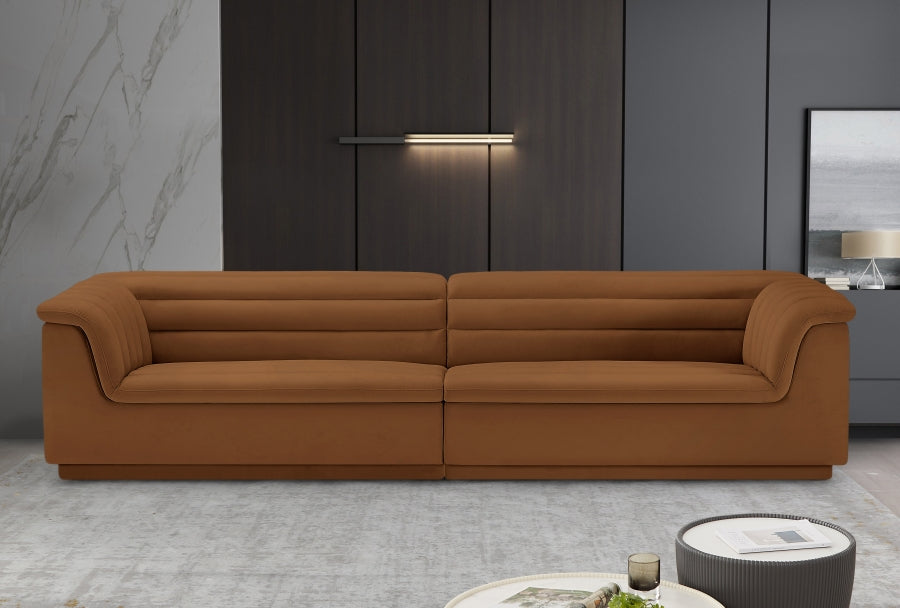 Sofá de terciopelo en cascada SKU: 194Cream-S119