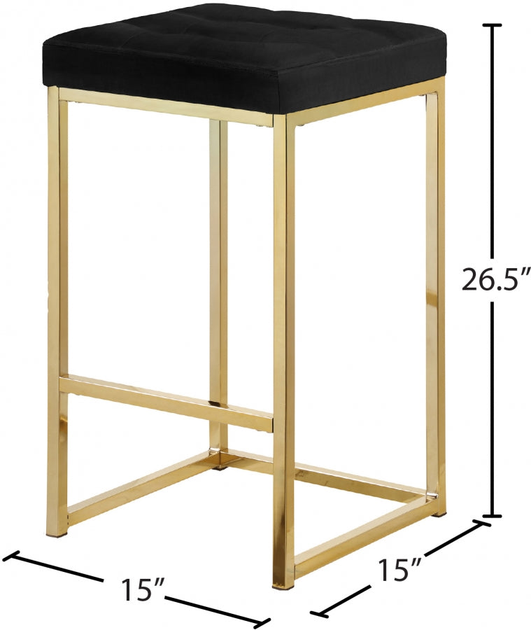 Nicola Velvet Counter Stool SKU: 906Black-C