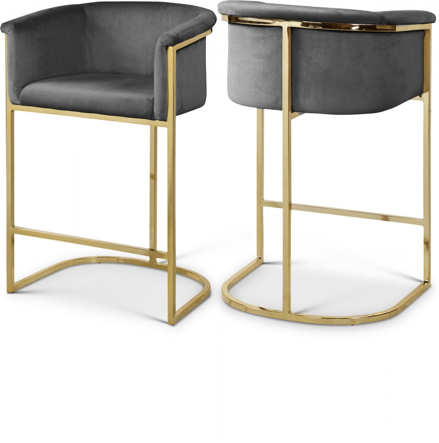 Donatella Velvet Counter Stool SKU: 700Black-C