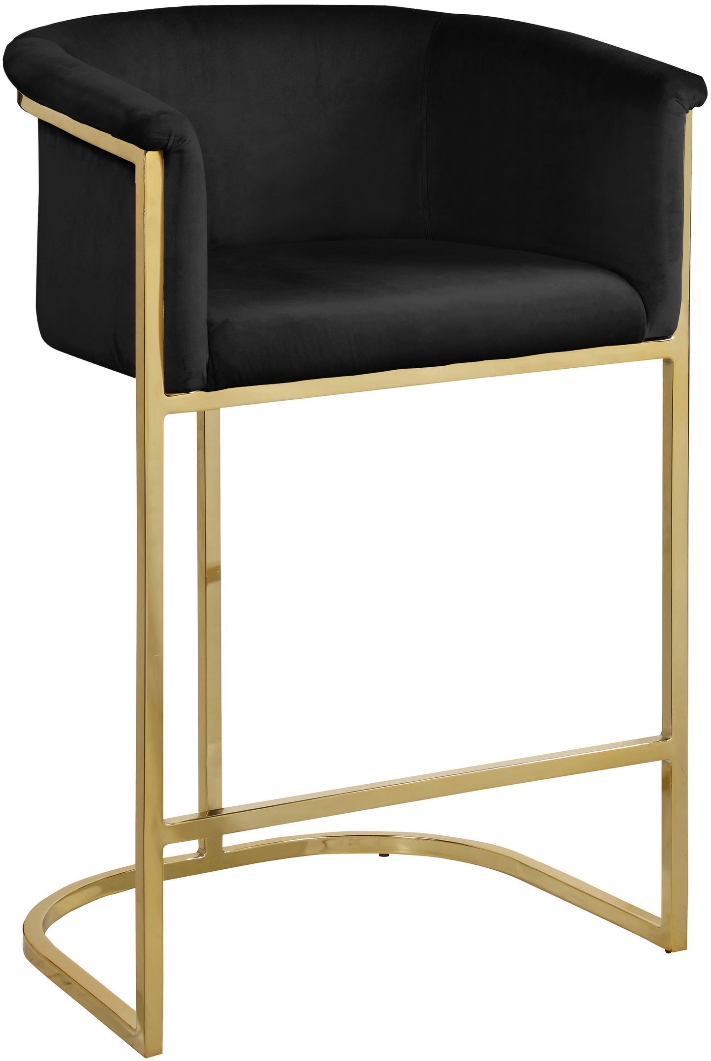 Donatella Velvet Counter Stool SKU: 700Black-C