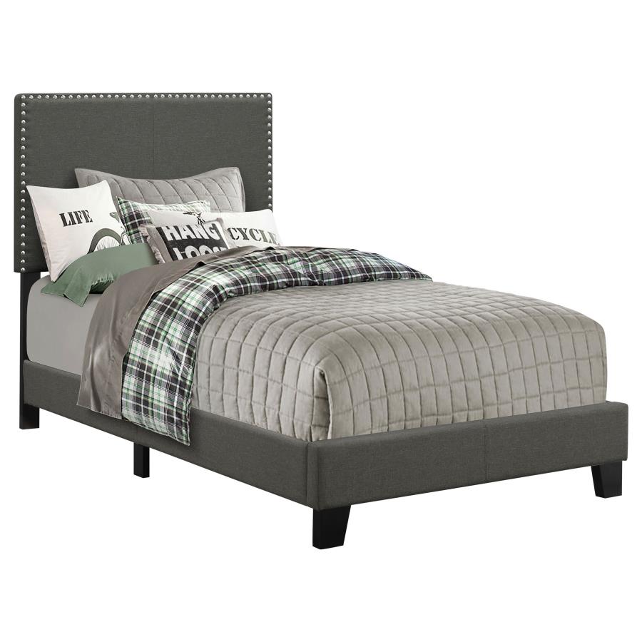 Boyd Upholstered Panel Bed Charcoal