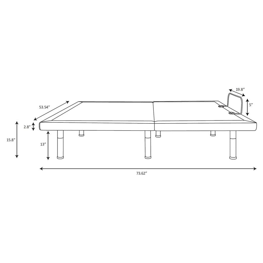 Negan Adjustable Bed Base Grey and Black