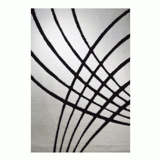 GR-1014 3D SHAGGY Rug White and Black