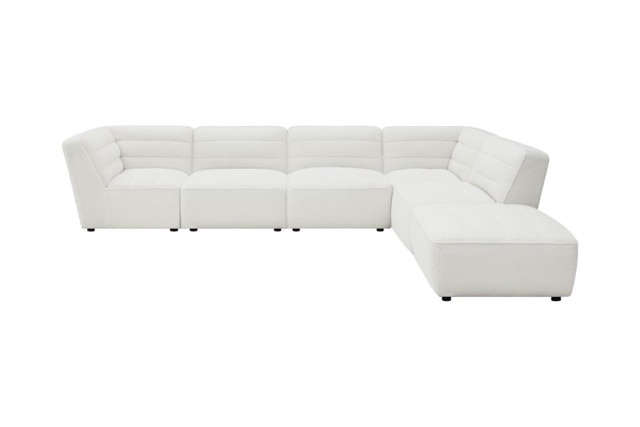 Sofá modular seccional tapizado Sunny de 6 piezas en color natural 551621-SET