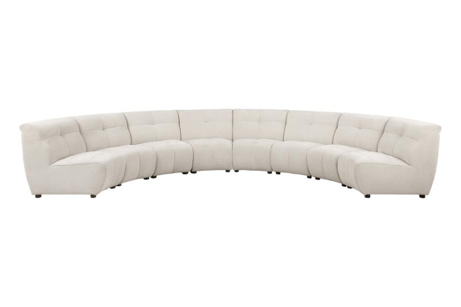Sofá modular seccional tapizado Charlotte de 8 piezas en color marfil 551300