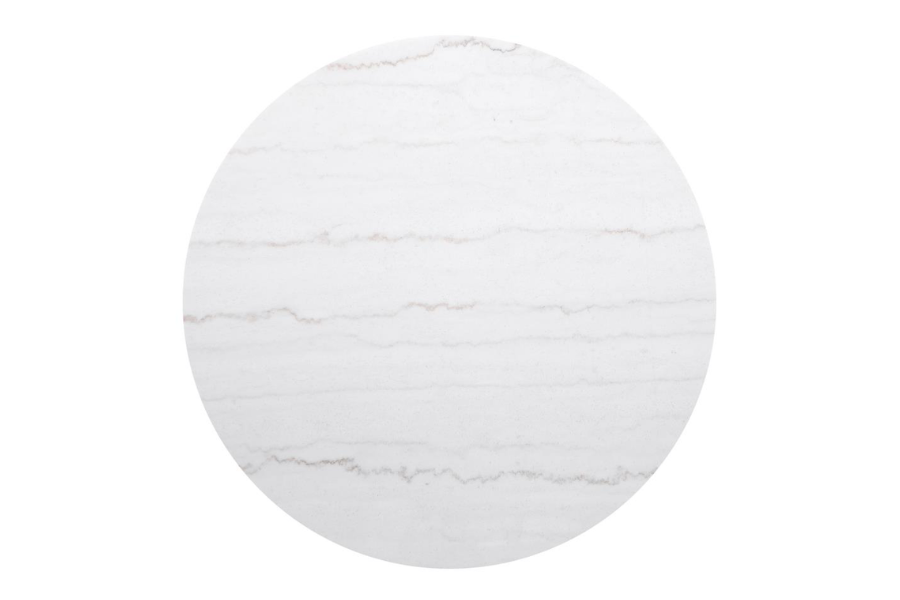 Jason Round Marble Top Coffee Table White and Charcoal 710418