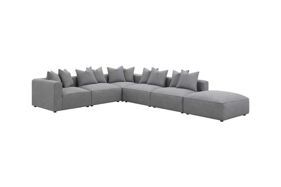 Seccional modular tapizado Jennifer de 6 piezas gris 551594-SET