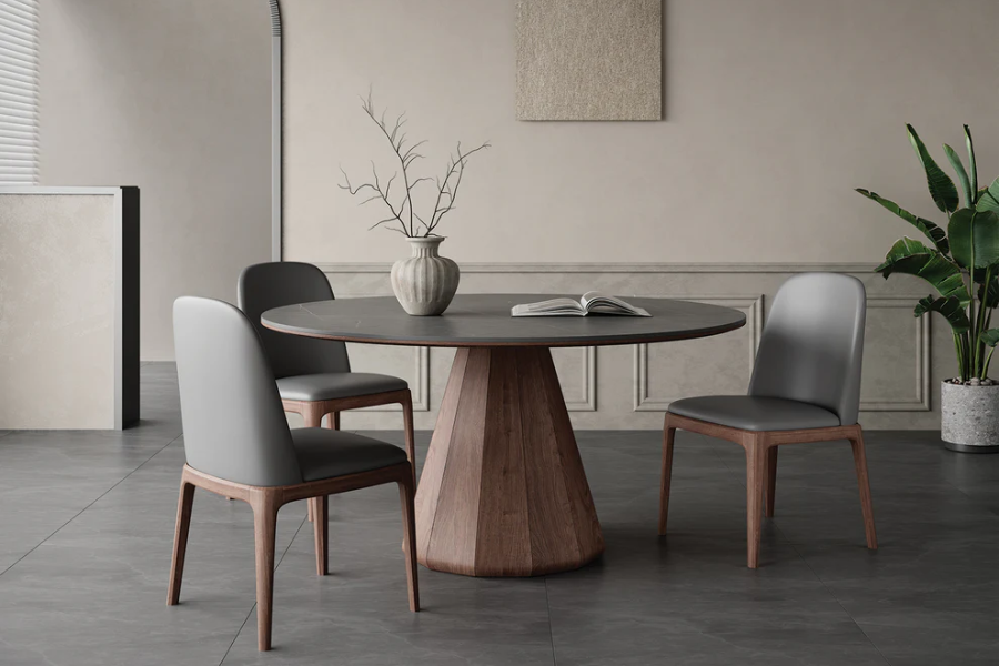 SABRINA | WHITE-GOLD MARBLED CERAMIC TABLE CB-7605-53