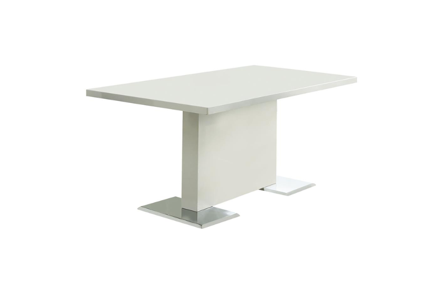 Dining Table White High Gloss and White 102310