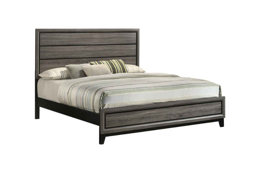 Cama con paneles Watson Wood Eastern King en roble gris 212421KE