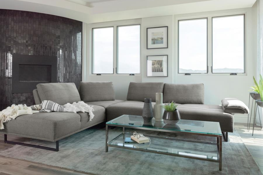 Sofá seccional tapizado Arden con respaldo ajustable en color topo 508888