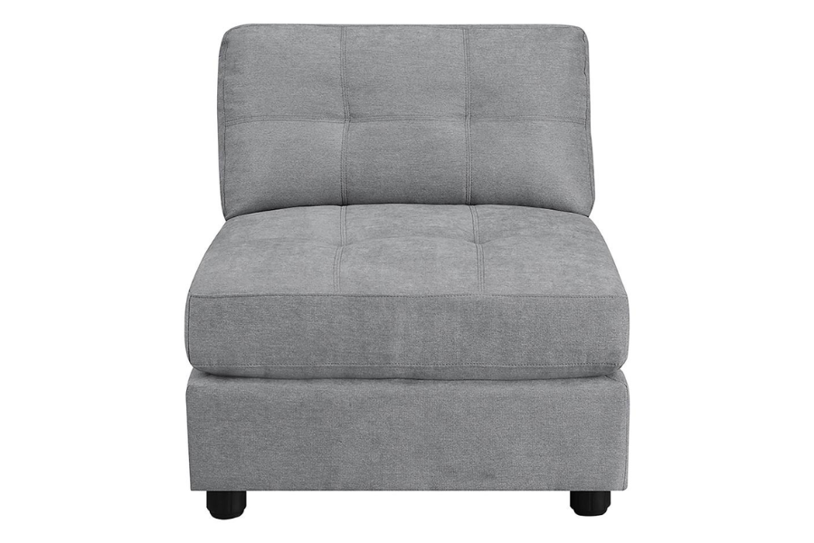 Sillón sin brazos con respaldo acolchado y capitoné Claude Dove 551004