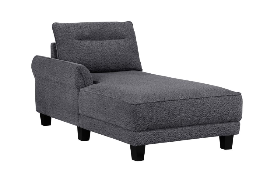 Sofá chaise longue con brazos curvos tapizado en gris Caspian 509540