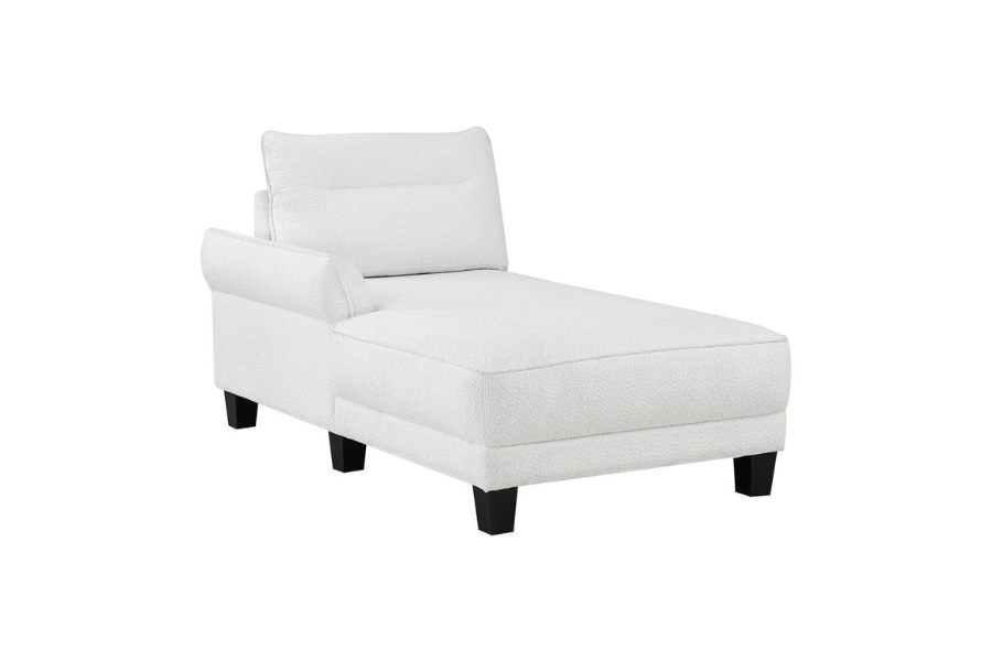 Sofá chaise longue con brazos curvos tapizado en gris Caspian 509540