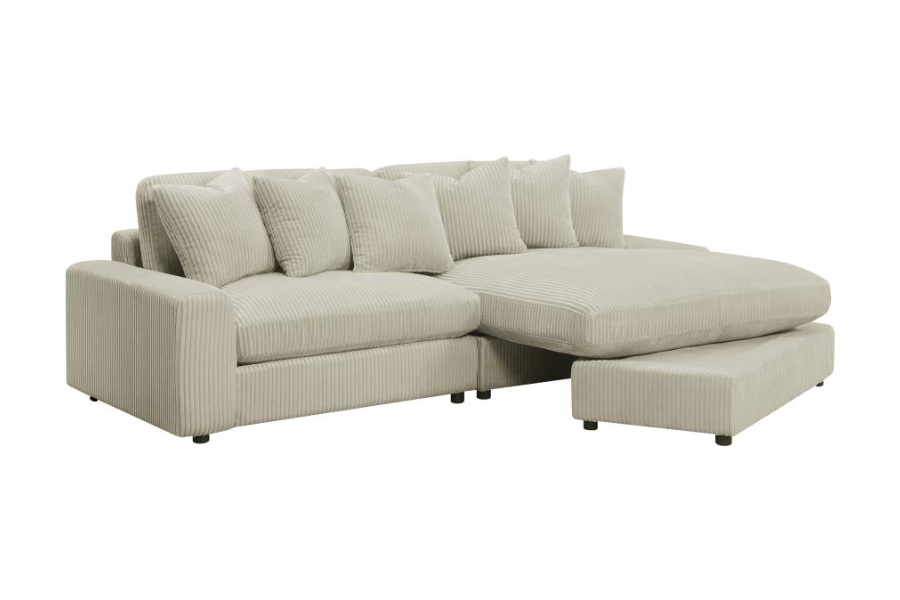 Sofá chaise longue reversible tapizado Blaine en color arena 509899