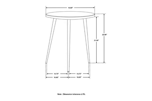 Acheson Round Marble Top Side Table White and Gold 930060