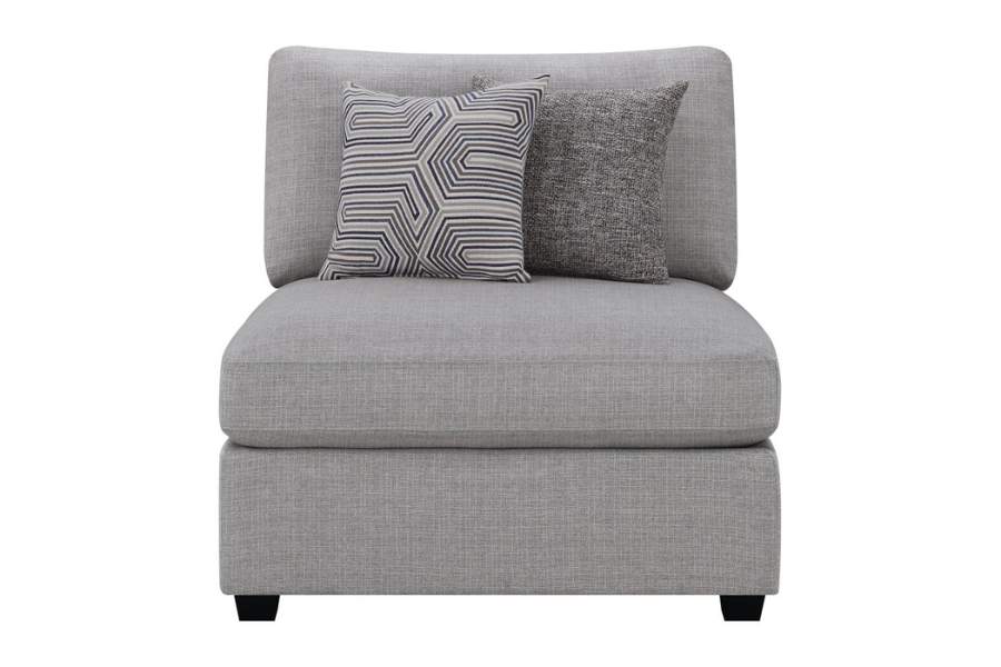 Silla tapizada sin brazos Cambria gris 551511