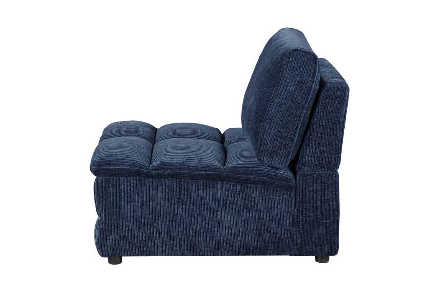Atlantic Corduroy Upholstered Armless Chair Blue 551821