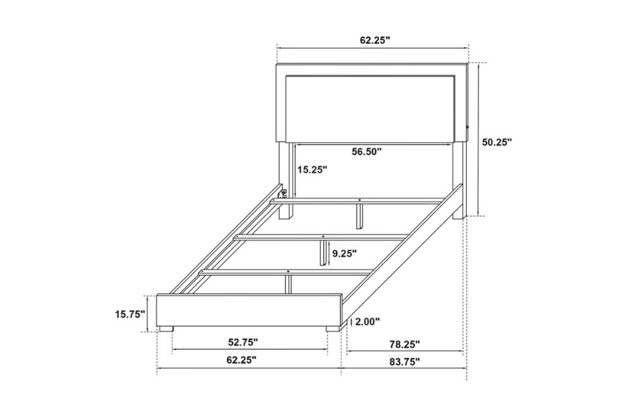 Cama con paneles LED Marceline Wood Eastern King en color negro 222831KE Próximamente