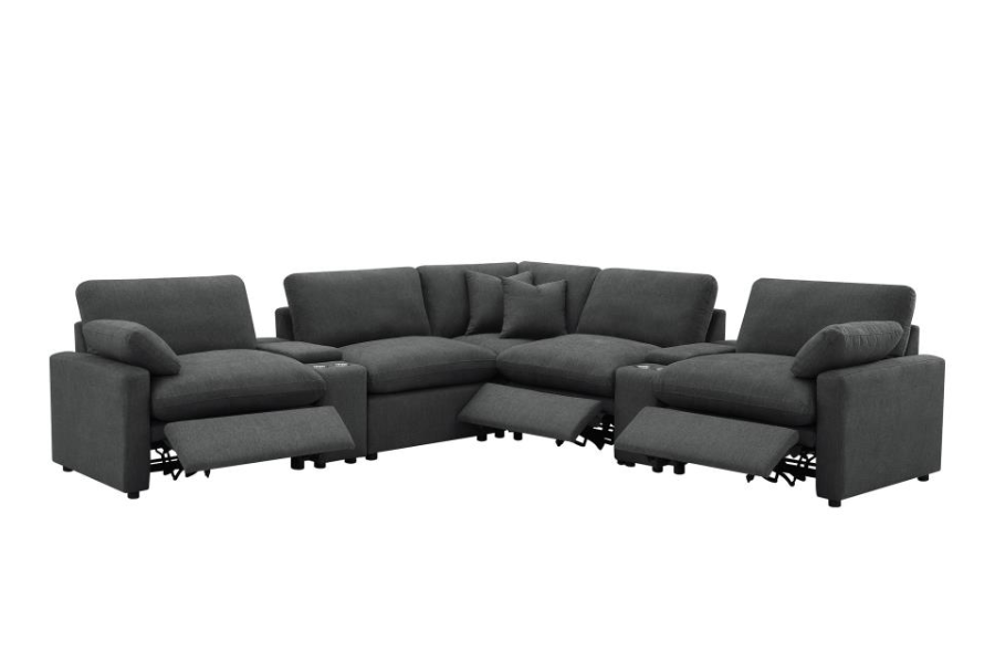 Collins 7-piece Modular Power Reclining Sectional Grey 609560P-SETA Comming Soon