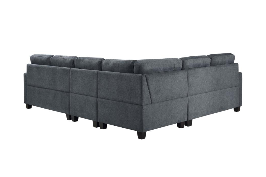 Georgina - Seccional modular tapizado de 4 piezas en gris acero 551701-SET